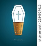 World no tobacco day text creative concept design with coffin and cigarette vector illustration.