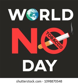 world no tobacco day text background , greeting card or poster for campaign stop smoking