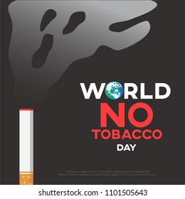 world no tobacco day text background , greeting card or poster for campaign stop smoking