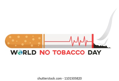 world no tobacco day text background , greeting card or poster for campaign stop smoking