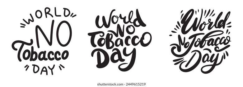 World No Tobacco Day text. Hand drawn vector art.