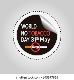 world no tobacco day text  illustration; black sticker to cut over degrade color backdrop
