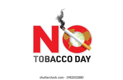 Día mundial sin tabaco. Ilustración vectorial de concepto tipográfico