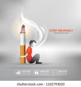 World No Tobacco Day Vector Concept Stop Smoking