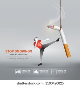 World No Tobacco Day Vector Concept Stop Smoking