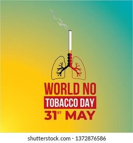 World no to tobacco day vector elements design 