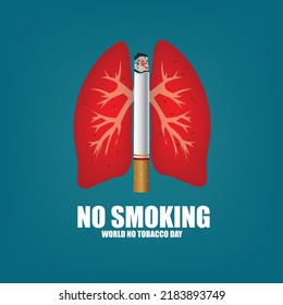 World No Tobacco Day Vector. no smoking education. simple and elegant design