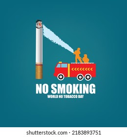 Vector del Día Mundial Sin Tabaco. educación para no fumar. diseño sencillo y elegante