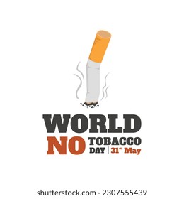 World no tobacco day vector image. Vector illustration, poster or banner for world no tobacco day. Stop tobacco