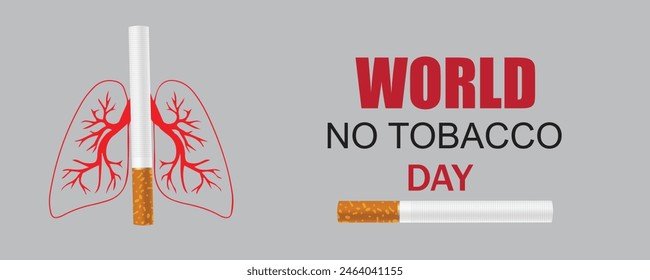 World No Tobacco Day. vector illustration. Cigarette and lungs creative concept design for poster, banner, social media post