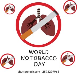 World no tobacco day vector illustration. Good for banner, poster, greeting card, party card, invitation, template, advertising, campaign, and social media.