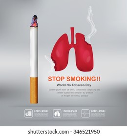 World No Tobacco Day Vector Concept Stop Smoking