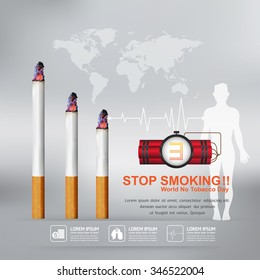 World No Tobacco Day Vector Concept Stop Smoking