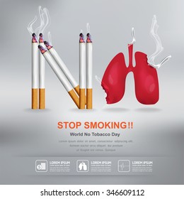 World No Tobacco Day Vector Concept Stop Smoking