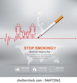 World No Tobacco Day Vector Concept Stop Smoking