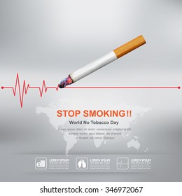 World No Tobacco Day Vector Concept Stop Smoking