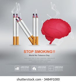 World No Tobacco Day Vector Concept Stop Smoking