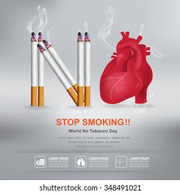 World No Tobacco Day Vector Concept Stop Smoking