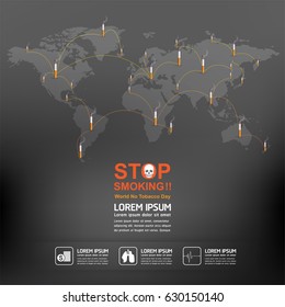 World No Tobacco Day Vector Concept Stop Smoking