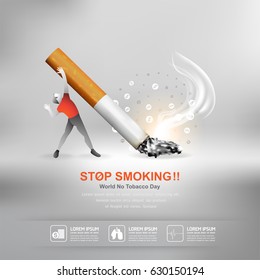 World No Tobacco Day Vector Concept Stop Smoking