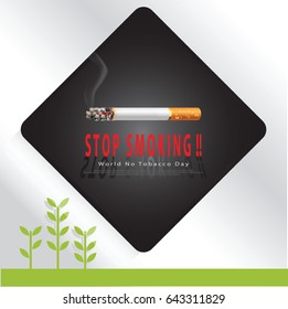 World No Tobacco Day Vector Concept Stop Smoking