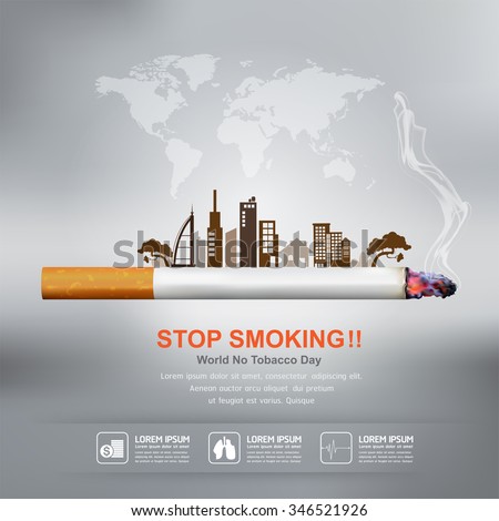 World No Tobacco Day Vector Concept Stop Smoking