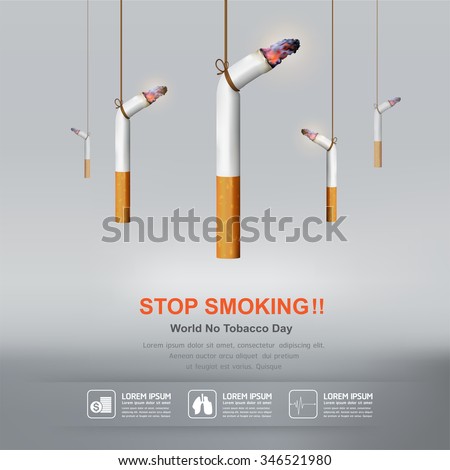 World No Tobacco Day Vector Concept Stop Smoking