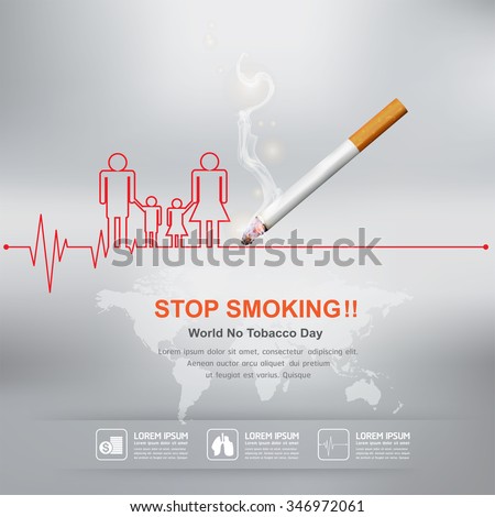 World No Tobacco Day Vector Concept Stop Smoking