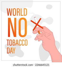 World No Tobacco day with white background premium vector