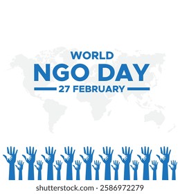 world non governmental organization day. world ngo day. World NGO Day Paper cut style Vector Design Illustration for Background, Poster, Banner, Advertising, Greeting Card