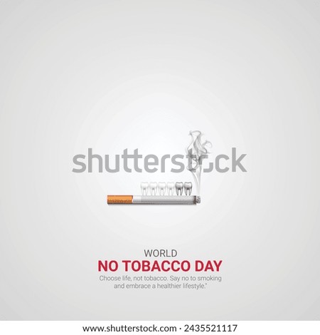 World No-Tobacco Day. World No-Tobacco Day creative ads design May 31. vector, 3D illustration. 