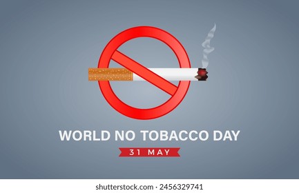 World No-Tobacco Day health awareness vector illustration. Smoking awareness template for banner, card, background.