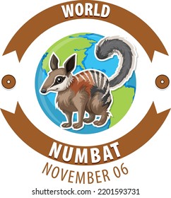 World Numbat Day Logo Design illustration