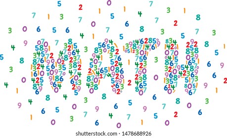 world of numbers. colorful math words and numbers concept
