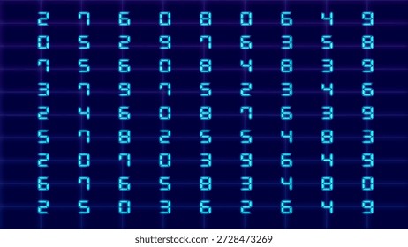A world of numbers, where each digit seems to float in space, forming a dynamic digital flow. Glowing blue numbers create the sensation of pulsating data, as if it were a fragment of digital code.