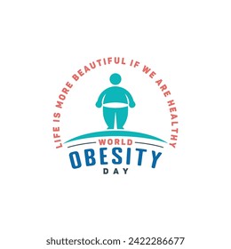 World obesity day, minimalist symbol illustration of fat people