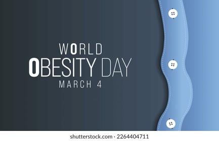 World Obesity day is observed every year on March 4, with the view of promoting practical solutions to end the global obesity crisis. Vector illustration