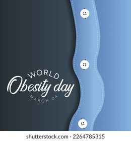 World Obesity day is observed every year on March 4, with the view of promoting practical solutions to end the global obesity crisis. Vector illustration