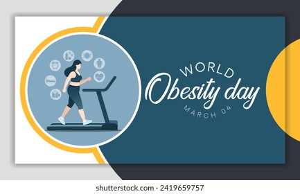 World Obesity day is observed every year on March 4, with the view of promoting practical solutions to end the global obesity crisis. Vector illustration