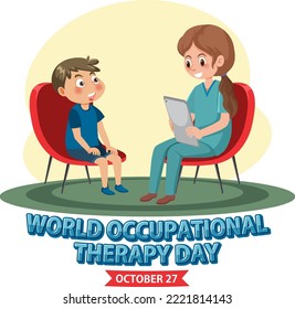 World Occupational Therapy Day Banner Design illustration