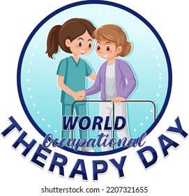 World occupational therapy day text banner design illustration