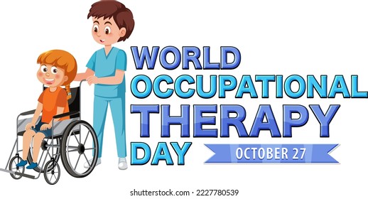 World occupational therapy day text banner design illustration