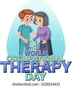 World occupational therapy day text banner design illustration
