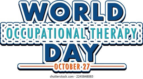 World occupational therapy day text design illustration