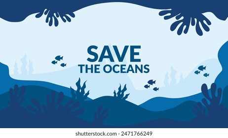 world ocean day 8 june save our oceans. background, poster abstract vector illustration design