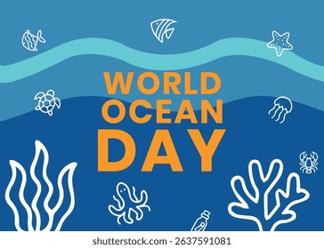 World ocean day colorful poster