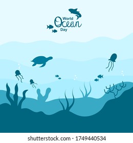 world ocean day design image, to commemorate world sea day, the image in the form of eps 10 does not crash