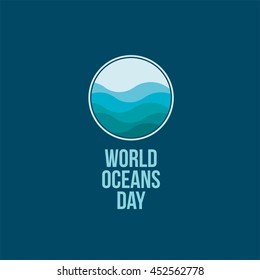 World Ocean Day Design Template. Vector Illustration, Flat Style Design