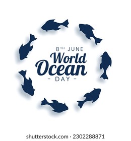 world ocean day event poster to protect underwater marine life vector