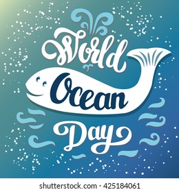 World ocean day - fan greeting poster